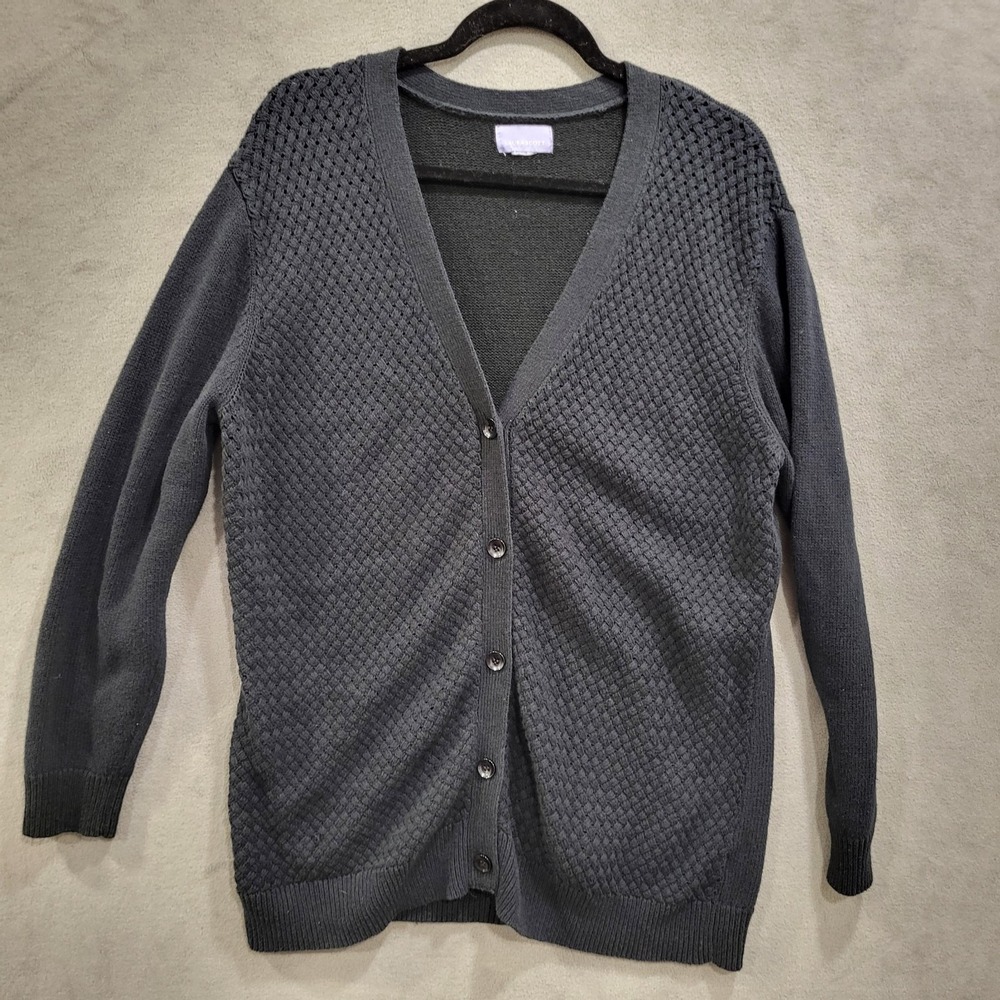 Laura Scott Cardigan Sweater Women's Basketweave Office Casual Warm Cozy‎ Comfy
